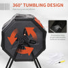 Tumbling Compost Bin Outdoor 360Â° Dual Chamber Rotating Composter 43 Gallon, Orange
