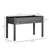 48" Raised Garden Bed, Elevated Wooden Planter Box with Holes for Vegetables, Herb, Flowers for Backyard, Dark Gray