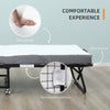 Rollaway Bed, Folding Bed with 4" Mattress, Portable Foldable Guest Bed with Sturdy Metal Frame and Wheels, White