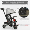 4 in 1 Adjustable Baby Tricycle Stroller w/ Removable Handle, Brake, Cover