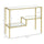 Gold Console Table, 39" Tempered Glass Sofa Table, Narrow Entryway Table with Storage Shelves, Steel Frame for Living Room, Hallway