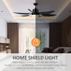 52" Reversible Indoor Ceiling Fan with Light, Modern Mount LED Lighting Fan with Remote Control, for Bedroom, and Living Room, Black