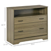 Lateral File Cabinet with Shelf, Office Storage Cabinet with 2 Drawers, Fits Letter Sized Papers, Charcoal Grey