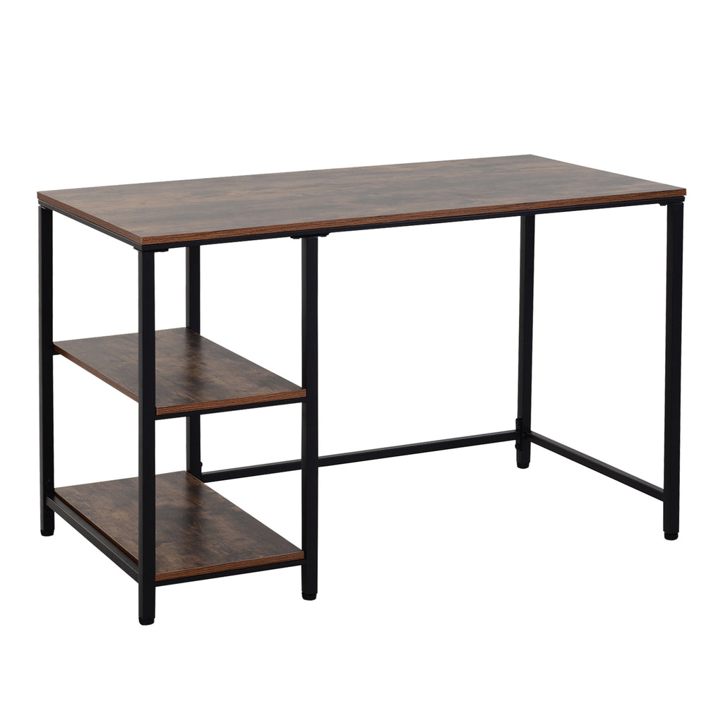 47" Modern Computer Writing Desk Industrial Workstation with 2 Storage Shelves for Home Office Study or Game Room