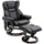 Massage Recliner and Ottoman, PU Leisure Office Chair with 10 Vibration Points, Adjustable Backrest, Side Pocket and Remote Control, Black