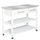 Kitchen Cart on Wheels with Stainless Steel Top, Rolling Kitchen Island Cart with Glass Door, White