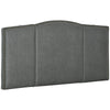 Upholstered Nailhead Trim Headboard, Home Bedroom Decoration for Full and Queen-Sized Beds, Grey