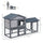 Rabbit Hutch Indoor, Wooden Bunny Hutch, Guinea Pig Cage with Run Area, Removable No Leaking Tray, Asphalt Roof, Lockable Doors and Ramp, Gray