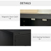 Industrial Sideboard Buffet Cabinet, Double Door Kitchen Storage Cabinet, Coffee Bar Cabinet with Adjustable Shelves for Living Room or Home Office, Black