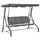 3-Seater Porch Swing Outdoor Swing Chair Patio Bench for Deck with Adjustable Canopy, Padded Sling Fabric Seat