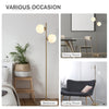 Floor Lamp w/ 2pcs Glass Lamp Shade Modern Portable Decorative Lamp  White