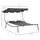 Patio Double Chaise Lounge Outdoor with Adjustable Canopy and Pillow, Wheeled Hammock Bed for Sun Room, Garden, Poolside, Grey
