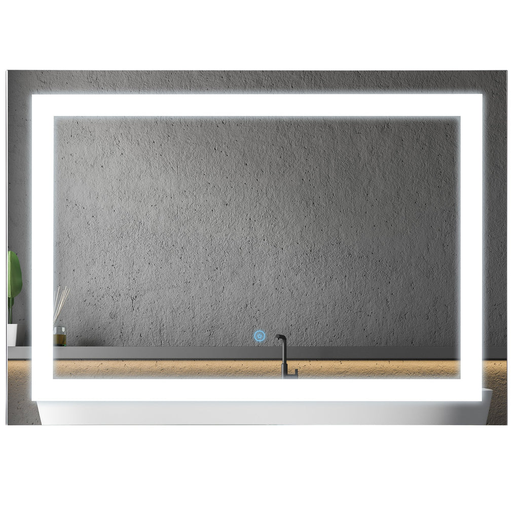 28" x 20'' LED Illuminated Bathroom Mirror, Wall Mounted Vanity Mirror with Dimmable Memory Touch, Waterproof, Horizontally or Vertically