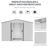 9' x 6' Metal Storage Shed Garden Tool House with Double Sliding Doors, 4 Air Vents for Backyard Garden Equipment, Lawnmower, Silver