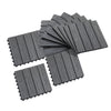 12"x 12" Wood-Plastic Composite 11PCS Quick Interlocking Flooring & Patio Deck Tiles -Grey