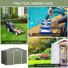 9' x 6' Metal Storage Shed Garden Tool House with Double Sliding Doors, 4 Air Vents for Backyard, Patio, Lawn Green