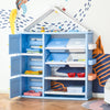 Kids toy Organizer and Storage Book Shelf with shelves, storage cabinets, storage boxes, and storage baskets, Blue