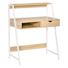 Computer Desk for Small Spaces, Study Writing Desk, Small Corner Desk with Drawer and Storage Shelves, Space Saving & Easy Assemble, Natural