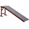 Pet Ramp Bed Steps for Dogs Cats Non-slip Carpet Top Platform Pine Wood 69.75"L x 16"W x 25"H Brown Grey