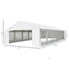 20' x 40' Large Outdoor Carport Canopy Party Tent with Removable Protective Sidewalls & Versatile Uses, White