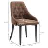 Modern Dining Chairs Set of 2, Button Tufted High Back Side Chairs with Upholstered Seat, Steel Legs for Living Room, Kitchen, Study, Brown