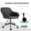 Mid-Back Office Chair PU Leather Swivel Task Armchair with Tub Shape Design for Living Room Home, Brown