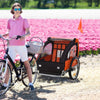 2-Seat Kids Child Bicycle Trailer with a Strong Steel Frame, 5-Point Safety Harnesses, & Comfortable Seat - Orange