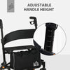 Aluminum Rollator Walker for Seniors and Adults with 10'' Wheels, Seat and Backrest, Folding Upright Walker with Adjustable Handle Height and Removable Storage Bag, Black
