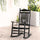 Traditional Wooden High-Back Rocking Chair for Porch, Indoor/Outdoor, Black