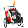 2-in-1 Travel Dog Stroller, Small Pet Bicycle Cart Carrier with Safety Leash, and Easy Fold Design, Red