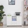 Multifunction Office Filing Cabinet Printer Stand with 2 Drawers, 2 Shelves, & Smooth Counter Surface, White