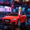 6V Audi TT RS Kids Licensed Ride On Car Toy Battery Powered High/Low Speed with Headlight Music and Remote Control - Red