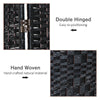 6' Tall Wicker Weave 3 Panel Room Divider Wall Divider, Black