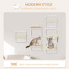 6PCs Modern Cat Wall Shelves, Steel Wall-mounted Climbing Shelf Set, Height Adjustable Kitten Activity Center with Jumping Platform, Cream