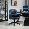 Racing Gaming Chair Faux Leather Adjustable Height with Wheels  Armrest  Mid Back Home Office  Blue