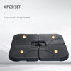 4 Pieces Cantilever Patio Umbrella Base Stand, Outdoor Offset Umbrella Weight Plates, 158 lb Capacity Sand or 60 Liter Capacity Water, Black