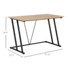 Home Office Computer Desk, Writing Desk, Laptop Table with Z-Shaped Metal Frame, V-Shaped Support Bar, and MDF Tabletop, Black