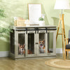 Dog Crate, Dog Cage End Table with Divider Panel, Dog Crate Furniture for Large Dog and 2 Small Dogs, Gray