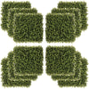 12PCS Artificial Boxwood Wall Panels 20" x 20" Float Grass Faux Hedge Greenery Backdrop for Home Garden Backyard Balcony, Green
