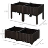 4-Piece Raised Garden Bed Planter Raised Bed with Self-Watering Design and Drainage Holes for Flowers, Brown