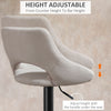 Modern Bar Stools Set of 2 Swivel Bar Height Barstools Chairs with Adjustable Height, Round Heavy Metal Base, and Footrest, Cream White