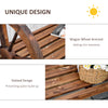 Wooden Wagon Wheel Bench, 3-Person Rustic Slatted Seat, Outdoor Patio Furniture, Brown