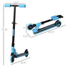 Folding Kids Push Kick Scooter w/ Adjustable Handlebar Brake System, Blue