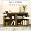 Rustic Kitchen Sideboard, Glass Door Buffet Cabinet, TV Stand with Adjustable Shelf for Dining Room, Natural