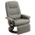 Adjustable Swivel Lounge Chair, Faux Leather Manual Recliner with Footrest, Armrest and Wrapped Wood Base for Living Room, Grey
