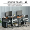 83'' Two Person Desk with Storage Shelves, Computer Office Double Desk, Large Office Desk Study Writing Table for Home Office, Dark Walnut
