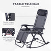 Outdoor Rocking Chairs Zero Gravity Rocking Chair w/ Removable Headrest, Side Tray, Cup & Phone Holder, Black