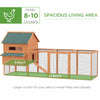 Chicken Coop 137" XL Solid Wood Deluxe Outdoor Lockable Chicken Coop Kit with Nesting Box and Run Orange