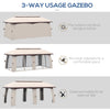10' x 20' Patio Gazebo, Outdoor Gazebo Canopy Shelter with Netting & Curtains, Vented Roof for Garden Beige
