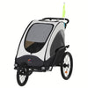 Child Bike Trailer 3 In1 Foldable Jogger Baby Transport Buggy Carrier with Shock Absorber System Rubber Tires  - White & Grey